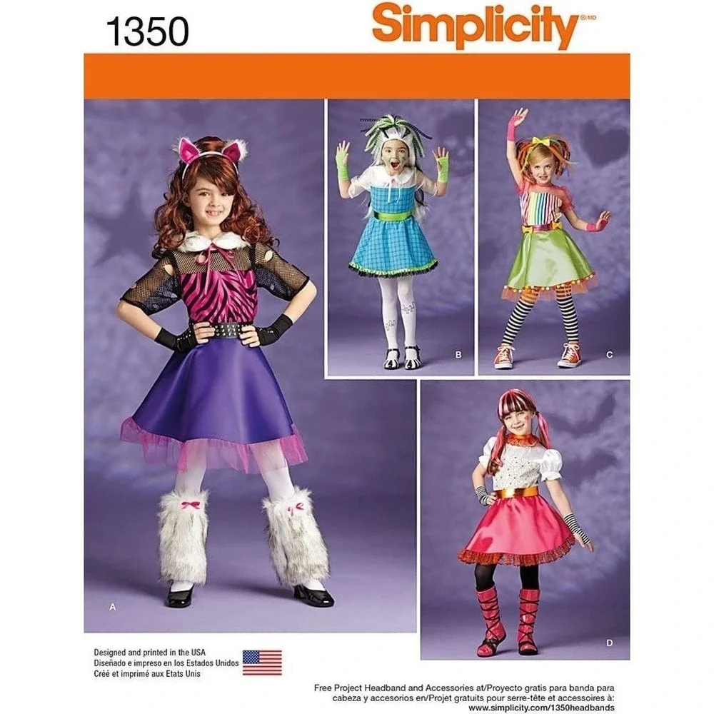Simplicity Sewing‎ Pattern 1350 Costumes Girls Size 7-14